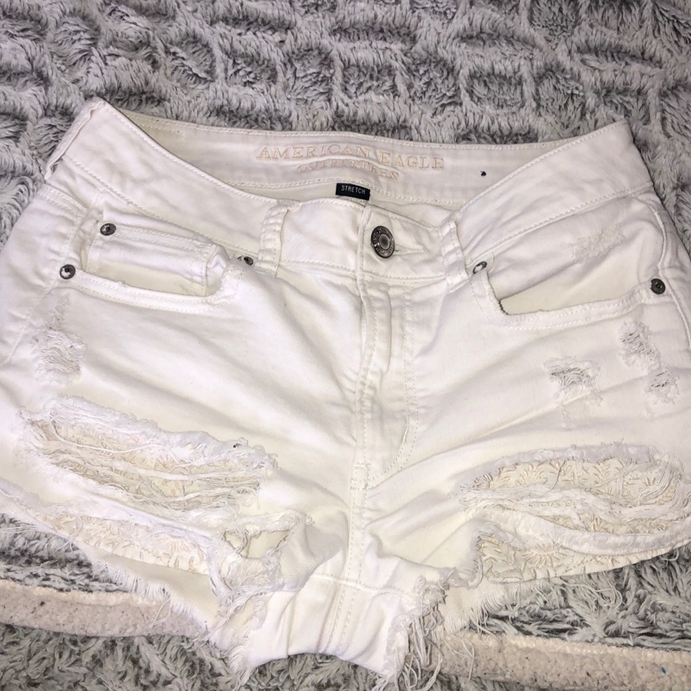 white jean shorts
